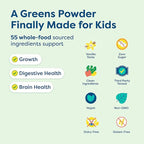 HIYA Kids Greens Powder Sticks - 55 Whole-Food Sourced Ingredients & Delicious Flavor - Greens Superfood Powder for Kids (Vanilla)