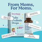 LOVEBUG Baby Probiotic Drops - Organic Probiotics for Immune Support and Baby Constipation & Colic Relief - Tasteless & Sugar-Free Liquid Drops for Newborns, Babies & Infants (0-12 Months) - 20ml