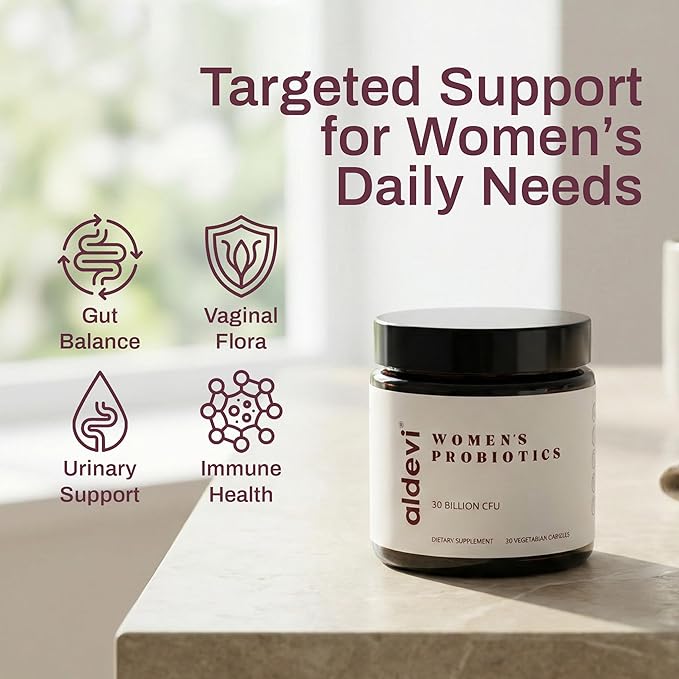 Women’s Probiotics 30 Billion CFU with Cranberry, Made in USA – Daily Support for Vaginal pH, Urinary & Digestive Health – Vegan, 30 Capsules