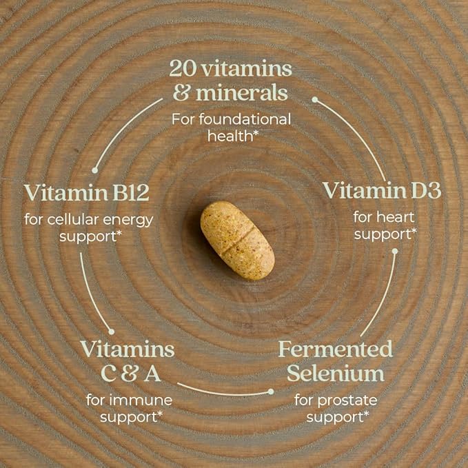 New Chapter Men’s Multivitamin 40+, Extra B6 & B12, D3, Vitamin C & Zinc, Immune, Heart, Cellular Energy, and Brain Health, Gentle on The Stomach, One Daily, Non-GMO, Gluten-Free, 96 Tablets