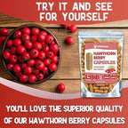 XPRS Nutra Hawthorn Berry Capsules - 180 Count (90 Day Supply) of Premium Hawthorne Berry Capsules for Cardiovascular Support - Vegan Friendly Hearth Health Supplement