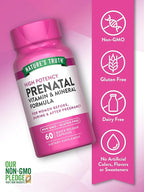 Nature's Truth Prenatal Vitamins With Folic Acid | 60 Capsules | Non-GMO & Gluten Free Supplement