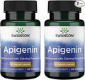 Swanson Apigenin Bioflavonoid Supplement for Adults Seeking Natural Sleep, Relaxation, and Stress Relief Support - 50 mg (90 Vegan Capsules, 2 Pack)