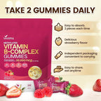 VivoNu Vitamin B6 Gummies for Women & Men, with Vitamins B12, B1, B3, B5, A, C, D, E, Folate, Choline, Inositol, Complex Vitamin B for Energy, Natural Ingredient, Sugar Free & Non GMO