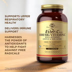 Solgar Ester-C Plus 1000 mg Vitamin C (Ascorbate Complex) - 180 Tablets, Pack of 2 - Gentle & Non Acidic - Supports Upper Respiratory Health - Non-GMO, Gluten Free - 360 Total Servings