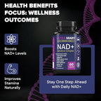 NAD+ Resveratrol Supplement – Longevity Formula with Nicotinamide Adenine Dinucleotide with CoQ10, Apigenin & Turmeric Anti-Ageing Formula for Men & Women – 60 Capsules