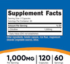 Nutricost L-Citrulline 500mg, 120 Capsules - Gluten Free, Non-GMO, 1000mg Per Serving (60 Serv)