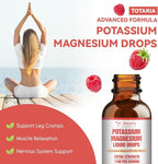 Potassium Magnesium Supplement Liquid Drops - High Absorption Potassium Supplement with Magnesium, Calcium, Vitamin D3 K2, Vegan, Non-GMO Potasio Support Leg Cramps, Bone, Muscle - 4 Fl oz