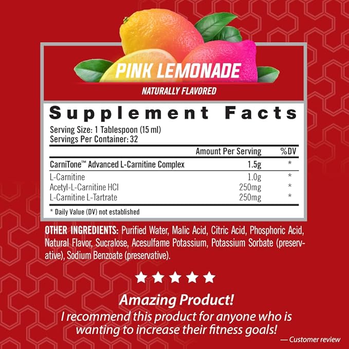 iSatori L-Carnitine LS3 1500, Triple-Blend Liquid L Carnitine Supplement, with Acetyl & Tartrate, Stimulant Free Energy, Low Calories, Sugar or Gluten, Keto-Friendly, Pink Lemonade (32 Servings)