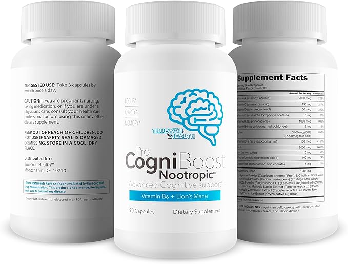 Pro Cogni Boost Brain Supplement - Top Memory & Clarity Blend - Our Best Pro Cogni Boost Nootropic Formulated for Overall Brain Health & Function - Think Cearly with Pro Cogniboost Brain Supplement