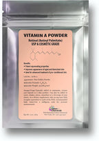 Vitamin A Powder Retinyl Palmitate, Pure Retinol Powdered Vitamin Water Soluble Vitamin A USP & Cosmetic Grade (2 oz. / 56 Grams)