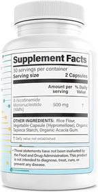 NMN 500mg – 99%+ Purity Verified, Physician Formulated Nicotinamide Mononucleotide for NAD+ Support & Healthy Aging – Vegan, Non-GMO, No Seed Oils, cGMP Made in USA – 60 Capsules