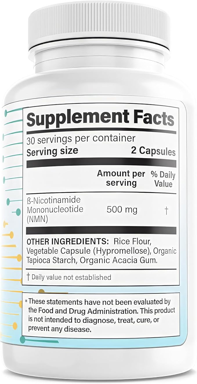 NMN 500mg – 99%+ Purity Verified, Physician Formulated Nicotinamide Mononucleotide for NAD+ Support & Healthy Aging – Vegan, Non-GMO, No Seed Oils, cGMP Made in USA – 60 Capsules