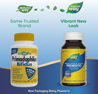 Nature's Way Primadophilus Bifidus Probiotic, Supports Digestive Flora*, 5 Billion Live Probiotic Cultures per Capsule, Lactobacilli, Bifidobacteria, 90 Capsules (Packaging May Vary) - 2 Pack