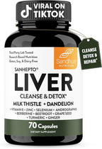 Sandhu's Liver Cleanse Detox & Repair Support Capsules with Milk Thistle & Dandelion Root | Herbal Supplement Pills for Liver Health | for Men & Women | Made in USA | Viral on Tiktok | 70 Count