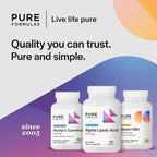 PureFormulas Alpha Lipoic Acid 100 mg ALA Supplement for Liver Support, Antioxidants, Nerve, & Cardiovascular Health Acido Alfa Lipoico 100mg Neuropathy Supplement Non-GMO 60 Tablets