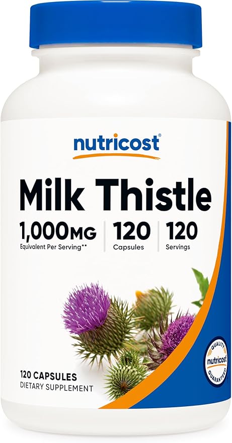 Nutricost Milk Thistle Extract 120 Capsules for 120 Servings Per Bottle - Vegan, Non-GMO and Gluten Free