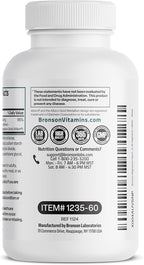 Bronson Magnesium Glycinate 400mg Extra Strength, Vegetarian, Chelated for Absorption Gentle on The Stomach, Non-GMO, 60 Tablets