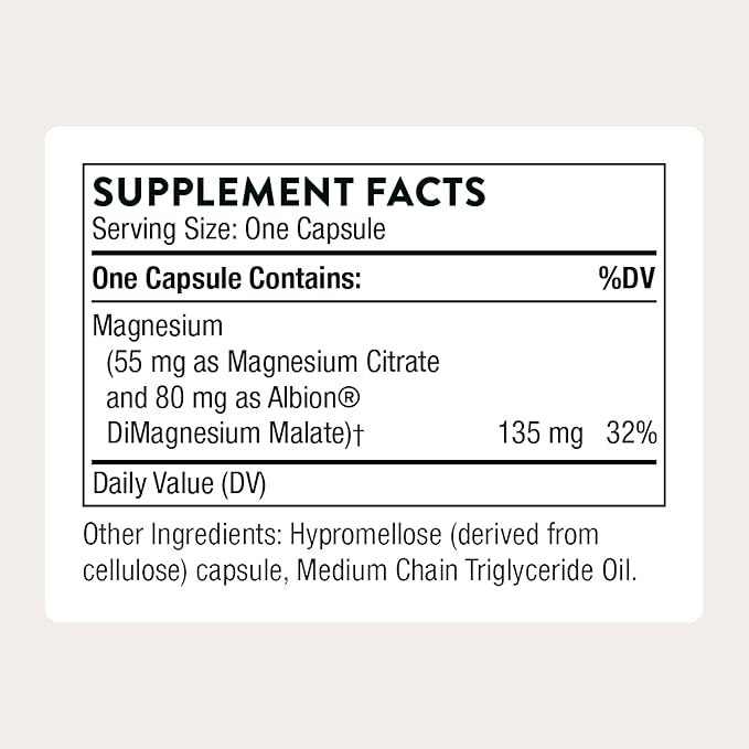 THORNE - Magnesium CitraMate - Magnesium Citrate & Malate Supplement - Supports Heart Health, Skeletal Muscles, Cardiac & Lung Function, Bone Density & More* - Third-Party Certified - 90 Servings