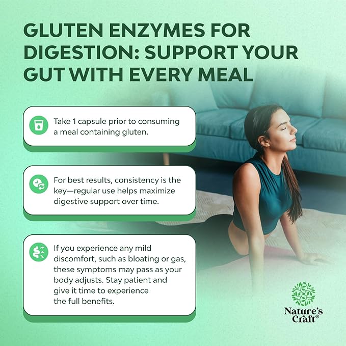 Fast Acting Gluten Digestive Enzymes for Intolerance - Gluten Digestive Enzymes for Women & Men for Debloat with DPP IV Blend Plus Lipase Amylase Bromelain for Gut Health & Digestion Support - 60 Ct