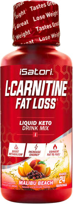 iSatori L-Carnitine 1500, Triple-Blend Liquid L Carnitine Supplement, with Acetyl & Tartrate, Stimulant Free Energy, Low Calories, Sugar or Gluten, Keto-Friendly, Malibu Beach Flavor (24 Servings)