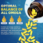 Triple Omega 3-6-9 Fish Oil 2000mg with Vitamin E - EPA & DHA Fatty Acids Supplement - Supports Heart, Brain, Eye, Skin & Immune Health - Includes Flaxseed & Borage, Non-GMO, 120 Softgels