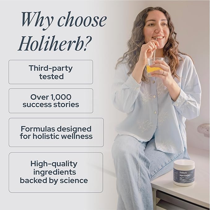 Holiherb Myo Inositol (4g) Powder + Methylfolate + CoQ10 (100mg) + Vitamin D3 | Hormonal Balance Support for Women | Antioxidant Supplement | Gluten-Free | 202.5g | 50 Servings