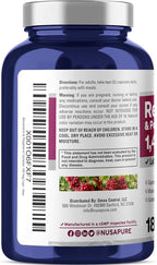 NusaPure Resveratrol & Polyphenol Complex 1450mg 180 Vegetarian Caps (Non-GMO, Vegan) Vitamin C