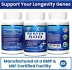 Genex Formulas NMN 500mg - 99% Pure Shelf Stabilized Supplement Capsules for Increased NAD Levels & Healthy Aging, GMP Certified, 500mg per Serving, 60 Capsules