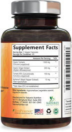Turmeric Curcumin Supplement - 95% Curcuminoids with Organic Turmeric & Ginger, BioPerine Black Pepper Extract for Best Absorption, Natural Vegan Joint Support, Non-GMO, Bottled in USA - 120 Capsules