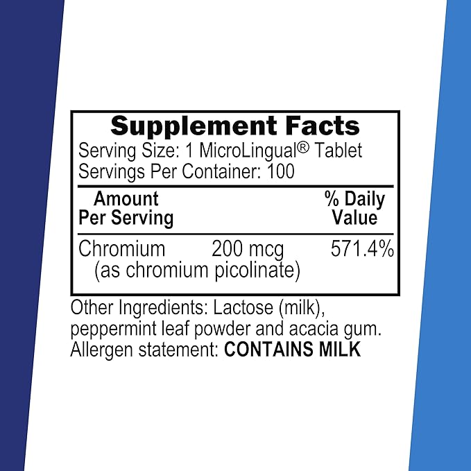 Superior Source Chromium Picolinate - Supplement Formula Supports Healthy Sugar Metabolism - 500 mcg, 50 Instant Dissolve Tablets