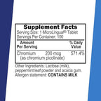 Superior Source Chromium Picolinate - Supplement Formula Supports Healthy Sugar Metabolism - 500 mcg, 50 Instant Dissolve Tablets