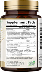 Probiotics 50 Billion CFU per Serving - 10 Strains + Prebiotics - Digestive Health, Gut & Immune Support - Occasional Constipation, Gas & Bloating Support for Women & Men, Bottled USA - 120 Capsules
