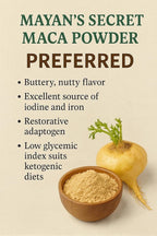 Mayan's Secret - Maca Root Powder Organic 16oz x 2 USDA Certified Parve Non-GMO Vegan Superfoods for Breakfast, Smoothies, Baking & Ice Cream (1 Pound (Pack of 2))