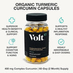 Volt03 Turmeric Curcumin (60 Capsules) + GlucodOX AMPK Activator (60 Capsules) – Complete Wellness Bundle for Joint Health, Metabolic Balance, Energy & Immune Support with Organic Ingredients