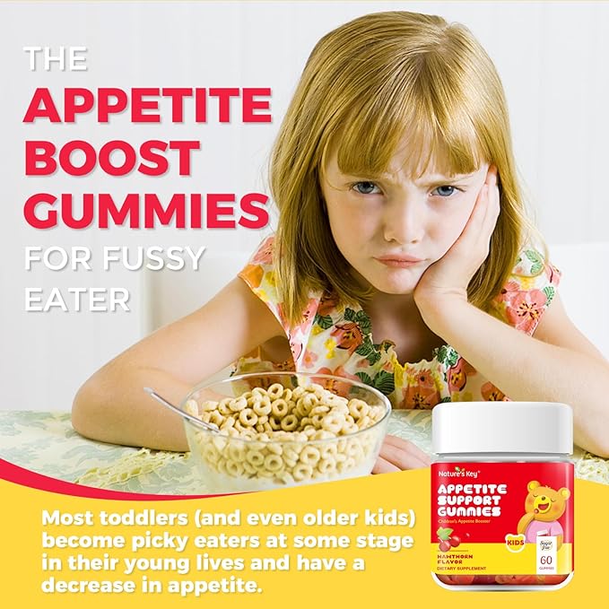 Nature's Key Appetite Booster Gummies for Children, Promote Eating Desire & Healthy Weight, 60 Count Pack