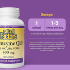 Natural Factors Coenzyme Q10 400mg Softgels, 60-Count