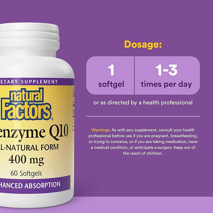 Natural Factors Coenzyme Q10 400mg Softgels, 60-Count