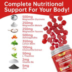 Magnesium Glycinate Gummies 500mg – Sugar Free Magnesium Gummies for Sleep, Stress, Muscle & Nerve Support – for Adults & Kids 4+, Vegan, No Melatonin - Raspberry Flavor