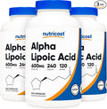 Nutricost Alpha Lipoic Acid 600mg, 240 Vegetarian Capsules - Gluten Free, Soy Free & Non-GMO, 120 Servings (3 Bottles)