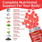 Magnesium Glycinate Gummies 500mg – Sugar Free Magnesium Gummies with L-Theanine - Sleep, Calm, Stress Relief for Adults & Kids 4+, Vegan, No Melatonin (Strawberry Flavor, 60 Count)