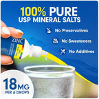 Taste N' Score Zinc Liquid Ionic Mineral Supplement; 100% Pure; 18 mg; 118 Servings