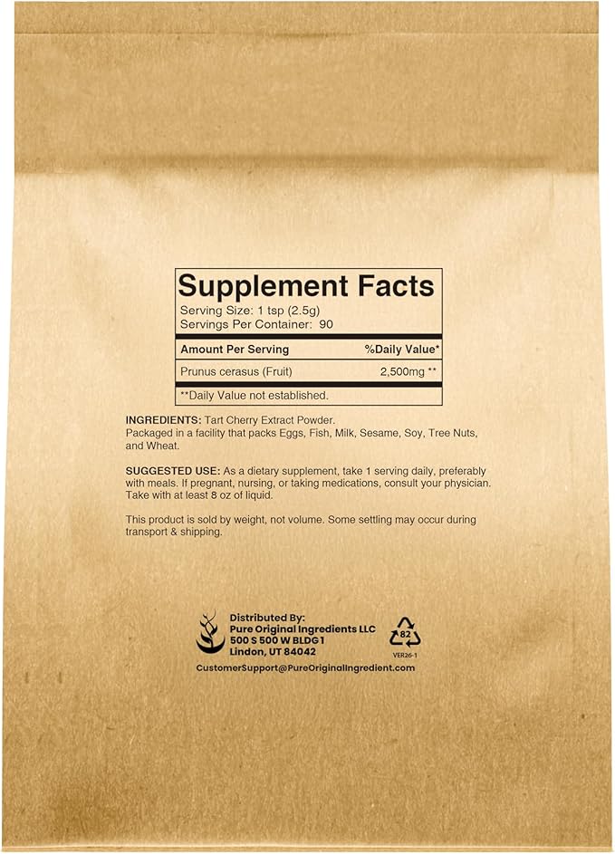 Pure Original Ingredients Tart Cherry Extract (8oz), Non-GMO, Herbal Supplement