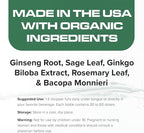 DropRx Focus, Liquid Drop Supplement for Memory, Brain Support, Clarity & Focus - Ginkgo Biloba and Ginseng Organic Herbal Blend - Made in USA by Dr. Nicole Saphier (2fl.oz)