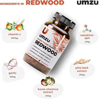UMZU Redwood Nitric Oxide Booster, (30 Day Supply) – Vitamin C, Garlic & Horse Chestnut – Healthy Circulation & Endurance – Daily Cardiovascular Support Nitric Oxide Supplement Blood Flow Supplement