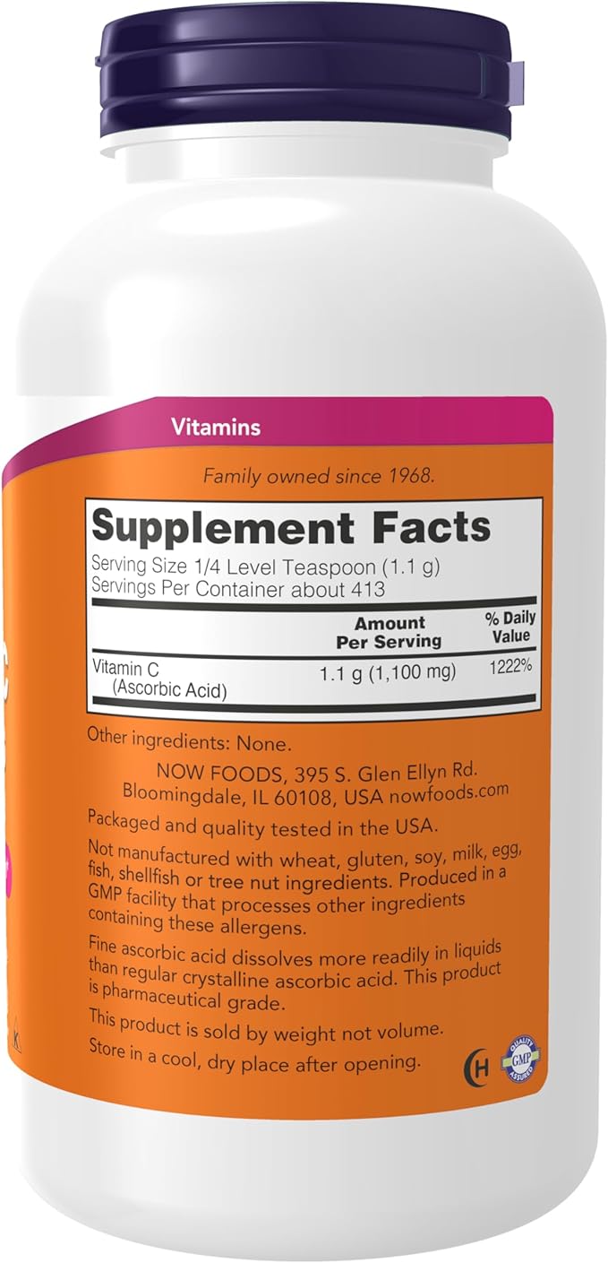 NOW Supplements, Vitamin C Crystals (Ascorbic Acid), Antioxidant Protection*, 1-Pound