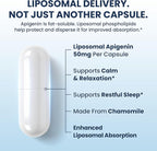 Liposomal Apigenin Supplement | 4-Month Supply Apigenin (Chamomile Flavonoid) | Supports Sleep & Calm | Sunflower Phospholipid Liposomes for Enhanced Absorption – 50mg Capsules (120 Count)