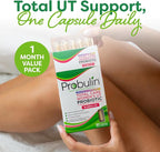 Probulin Total Care Women's Urinary Tract = Prebiotics + Probiotics + Postbiotics to Support a Healthy Vaginal Microbiome - 20 Billion CFU - 12 Strains - 30 Vegan Capsules