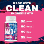 Liposomal NAD+ Supplement 1200mg High Absorption, Cellular Energy & Mitochondrial Support, NAD Plus for Longevity & Vitality, Anti-Aging Formula, 120 Softgels