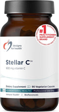 Designs for Health Stellar Vitamin C + Quercetin Supplements - Citrus Bioflavonoids + Quercetin with Vitamin C and Zinc for Enhanced Immune Support and Optimal Absorption (90 Capsules)
